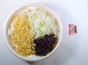 レンジたぬきうどん