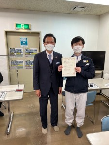 勤続感謝状が授与されました