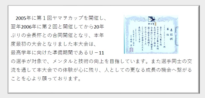 サッカー第３回ヤマヲカップ２