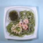 生パスタ海老とポテトの冷製バジル