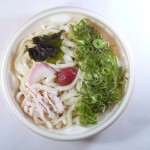 レンジ梅と蒸し鶏のうどん