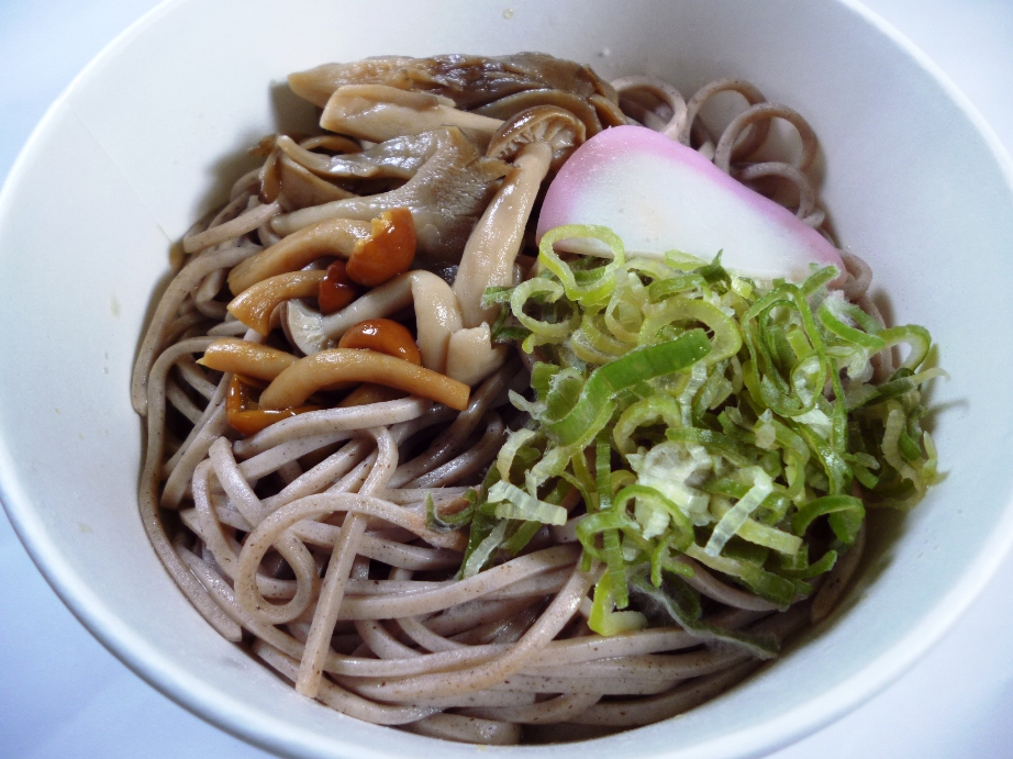 レンジきのこそば
